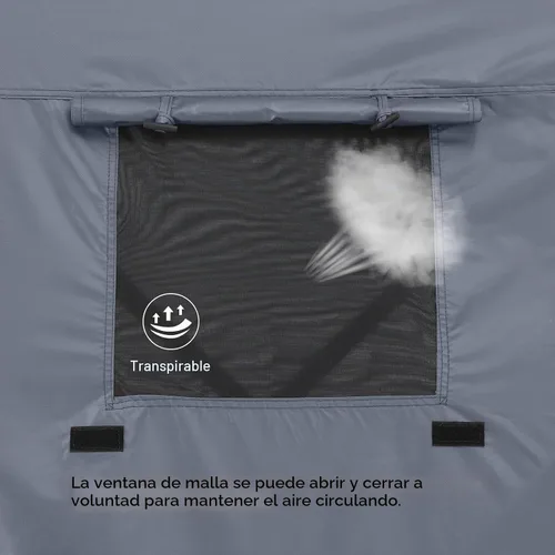 Vista 6 de MASTERCANOPY Panel lateral de pantalla de viento con ventana para tienda de campaña de refugio de 10 x 10 pulgadas, resistente a la intemperie, Gris