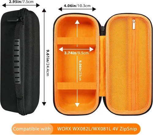 Vista 5 de Funda para tijeras eléctricas, compatible con WORX WX082L/WX081L, cortador de caja eléctrica para cartón, caja de almacenamiento portátil