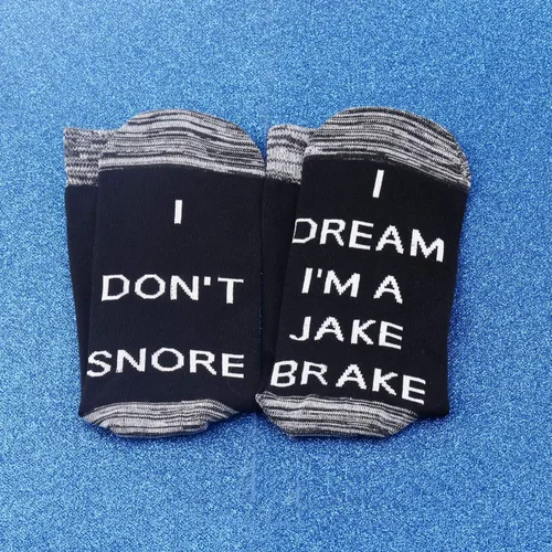 Vista 7 de JXGZSO 2 pares de calcetines de camionero de regalo para camión volquete I Don't Snore I Dream I'm a Jake Brake Socks regalo para semi conductor