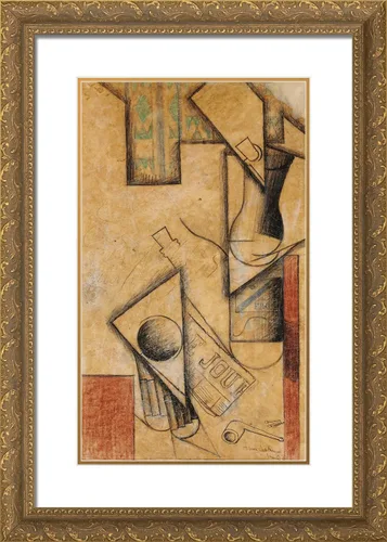Vista 4 de ArtDirect Gris, Juan 18x24 Black Modern Framed Art Print Titled: Still Life of Newspaper