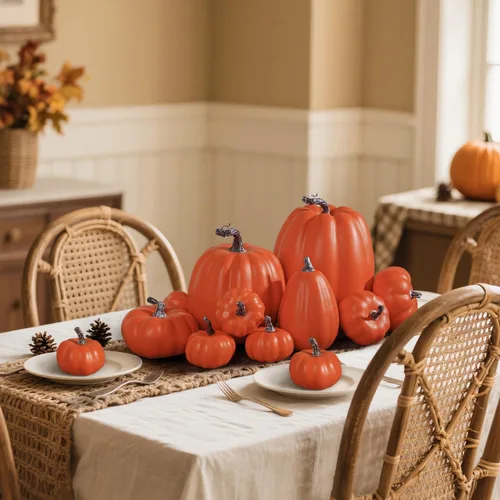 Vista 3 de Artmag Paquete de 12 calabazas artificiales de color naranja de varios tamaños, calabazas falsas grandes para otoño, Acción de Gracias, Halloween