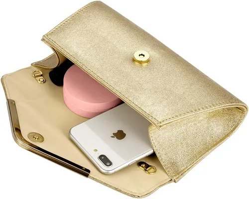 Vista 6 de Women's Gold Clutch,Gold Clutch Purses For Women Evening Shoulder Crossbody Handbags Bridal Prom Wedding Party Purse