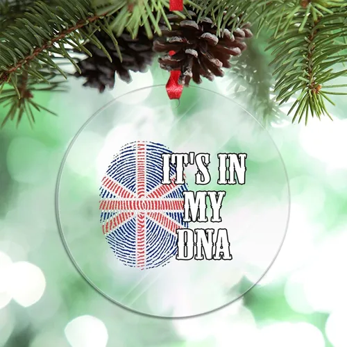 Vista 8 de Adorno de Navidad personalizado del Reino Unido 2023 It's in My DNA, adorno de huellas dactilares para decoración de árbol de Navidad, recuerdo