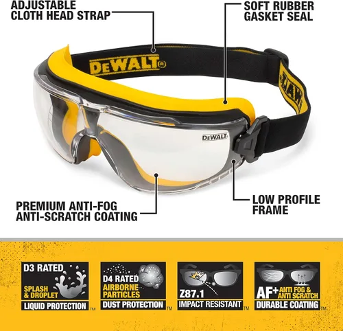 Vista 2 de DEWALT Gafas de Seguridad, Transparentes, Anti-Vaho, DPG84 - Aislante