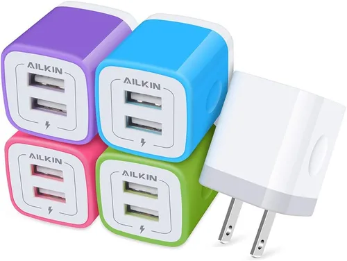 Vista 8 de Cubo con USB para cargador, enchufe cargador de pared iPad, Samsung, Google Pixel, LG, teléfonos con cámara y tabletas cargan múltiples bases