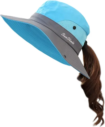 Vista 23 de Muryobao - Gorro de pesca para mujer, protección UV, plegable, con borde ancho