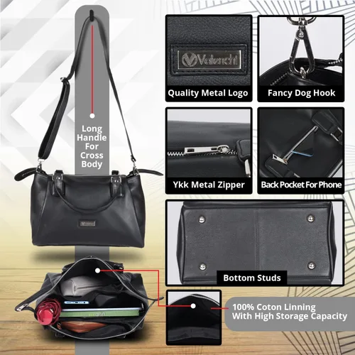 Vista 5 de Bolsos cruzados de cuero para mujer - Bolsos cruzados para mujer - Monederos cruzados de cuero para mujer - Tamaño mediano