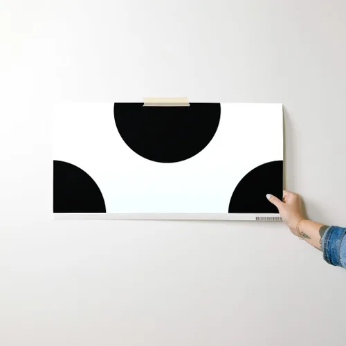 Vista 7 de Papel tapiz para despegar y pegar, diseño de lunares, círculos negros y blancos, moderno, geométrico, extraíble, por Spoonflower Sample 12" x 24