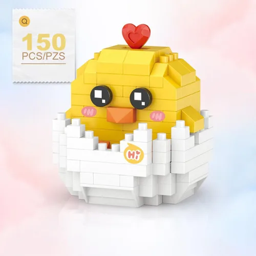 Vista 2 de Aetheria Mini bloques de pollito, juego de animales de construcción, 150 piezas, decoración creativa para el hogar, ladrillos de construcción