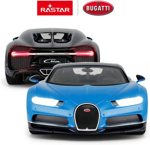 Vista 2 de RASTAR RC Bugatti Chiron Coche De Control Remoto, 1/14 Bugatti Chiron RC Car - Azul
