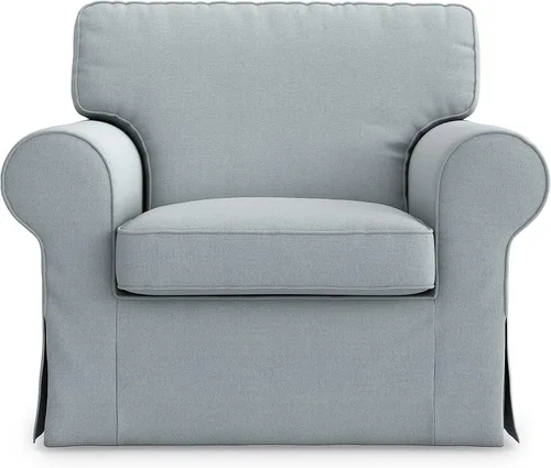 Vista 21 de MASTERS OF COVERS Ektorp - Funda de repuesto para sillón IKEA Ektorp (océano oscuro), no apta para sofá de la serie Uppland (solo funda de sillón)