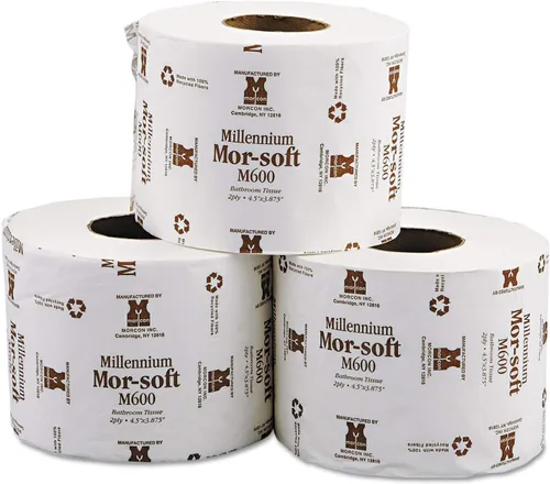 Vista 2 de Morcon M600 Morsoft Millennium Bath Tissue 2-Ply 600 Hojas/Rollo 48 Rolls/Cartón