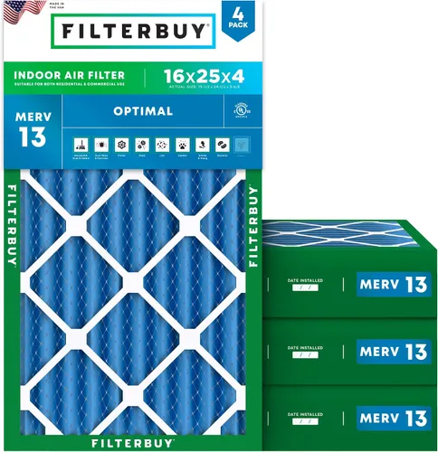 Vista 35 de Filterbuy Filtro de aire MERV 13 de 8 x 14 x 1 pulgadas, protección óptima contra el humo y la alergia (paquete de 4), filtros electrostáticos