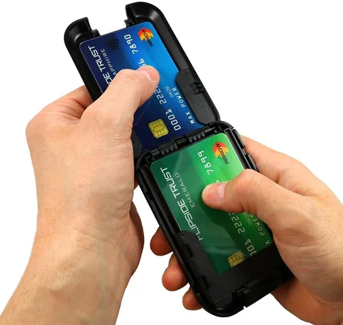 Vista 5 de Flipside Wallets 4 Cartera con bloqueo RFID para hombre con clip extraíble para dinero, delgada, segura y resistente a los golpes