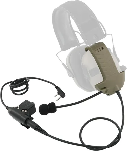Vista 10 de Micrófono y PTT para Auriculares con Cancelación de Ruido Walkerrazor Airsoft (Negro)
