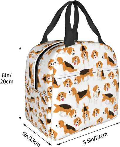 Vista 5 de Beagle - Bolsa de almuerzo para perros, aislada, resistente al agua, reutilizable, para viajes de picnic