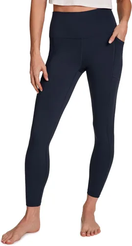 Vista 12 de RBX Leggings activos de cintura alta a prueba de sentadillas hasta el tobillo para mujer, leggings de yoga 7/8 con bolsillos 7/8 rojo polvoriento