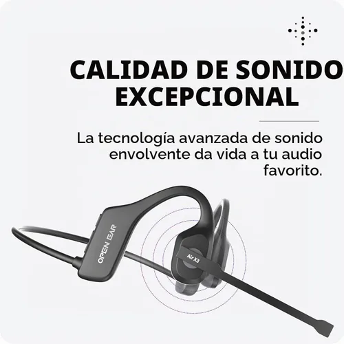 Vista 4 de Auriculares inalámbricos Bluetooth de oreja abierta con micrófono