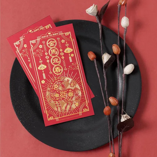 Vista 7 de Sobres rojos de año nuevo chino, 36 paquetes rojos de Año Nuevo Lunar 2026, Hong Bao con diseño de lámina dorada, sobres de dinero de regalo, año
