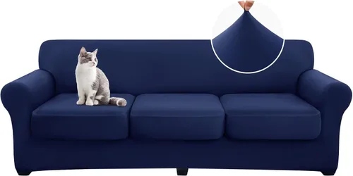 Vista 18 de hyha Fundas de sofá de 4 piezas para sofá de 3 cojines, fundas de sofá suaves y lavables, fundas de sofá elásticas para perros, protector de muebles