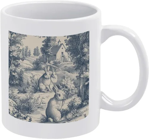 Vista 9 de Bunny French Easter Ceramic Coffee Mug Holiday Easter Mugs Mom Gifts from Daughter Son Kids Husband