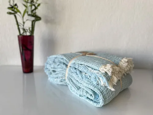 Vista 3 de Fundas de almohada 100% de muselina de algodón, 4 capas de algodón turco suave, solo fundas de almohada, no incluye manta ni colcha