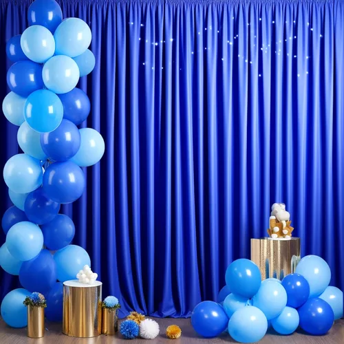Vista 29 de Cortinas de fondo azul bebé de 8 x 10 pies para bodas, cortinas de fondo de poliéster sin arrugas, para baby shower, fiestas de cumpleaños