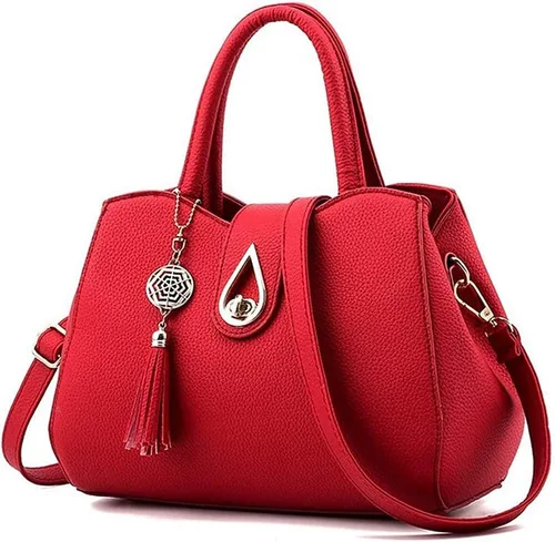 Vista 8 de Pahajim Bolso de cuero sintético para mujer, con asa superior, cartera de dama, elegante, para trabajo, ataché, bolsa de mano Medium structured