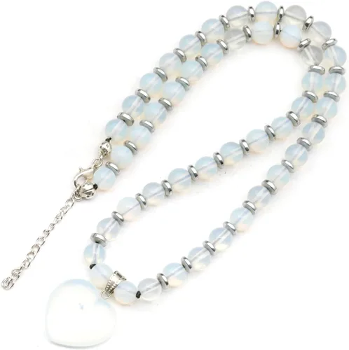 Vista 80 de Colgante de corazón de aventurina natural, Collar de cuentas de aventurina genuina, Collar de piedra verde, Collar de piedras preciosas, Cuentas
