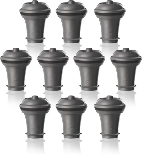 Vista 13 de Vacu Vin Juego de 2 tapones de vacío para guardar vino, color gris, sellado hermético para botellas abiertas para preservar la frescura hasta 10