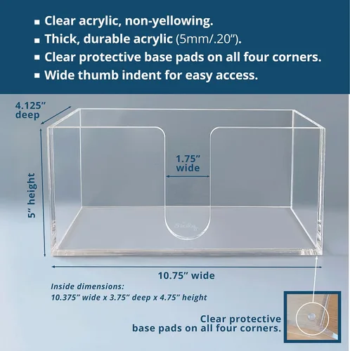 Vista 3 de Toallero de papel acrílico (acrílico de 0.197 in), dispensador de toallas de papel para encimera, baño, cocina