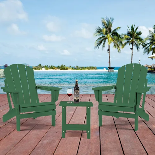 Vista 6 de Apolimi Adirondack - Mesa auxiliar para exteriores, mesa auxiliar de patio resistente de 2 niveles, resistente a la intemperie, mesa auxiliar sólida