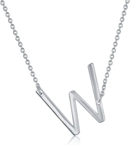 Vista 47 de Dainty Sideways Initial Necklace for Women – Sterling Silver or 14K Gold Plated 20mm Alphabet Letter Pendant