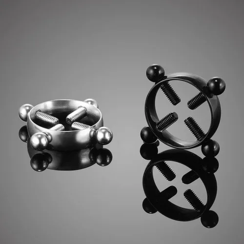 Vista 6 de 2 anillos de pezón falsos para mujer, anillos de acero quirúrgico para pezón, circonita cúbica, joyería para el cuerpo, barra de barra
