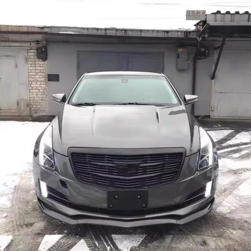 Vista 2 de MUTUSAISI Separador de Parachoques Delantero Compatible con Cadillac ATS 2015-2019 Accesorios Negro Brillante Front Bumper Lip Wing, 3PC Front