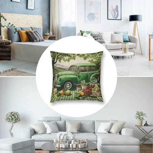 Vista 5 de Funda de cojín de terciopelo verde con diseño de trébol de granja, fundas decorativas para sala de estar, fundas de almohada cuadradas decorativas