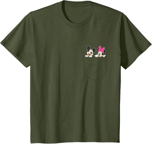Vista 9 de Disney Mickey & Minnie Mouse - Camiseta de bolsillo pequeño para pareja