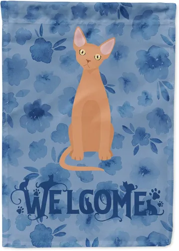Vista 95 de Caroline's Treasures CK5005GF Bandera de bienvenida de gato abisinio para buzón, bandera decorativa para patio exterior, obras de arte de patio