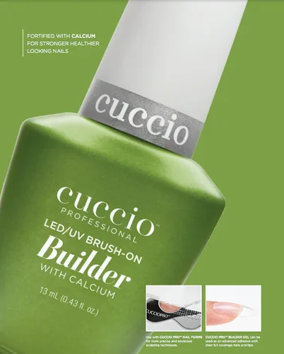 Vista 2 de Cuccio Pro - Gel constructor con brocha con calcio, transparente, 0.43 onzas líquidas
