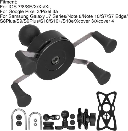 Vista 5 de Soporte de teléfono para motocicleta, soporte para teléfono celular, modificación universal con 13 accesorios, soporte de bicicleta para manillar