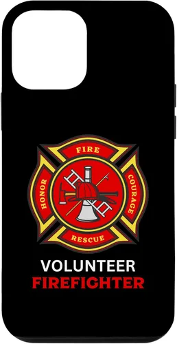 Vista 16 de Funda para iPhone 16 con logotipo de bomberos voluntarios con símbolo de bombero