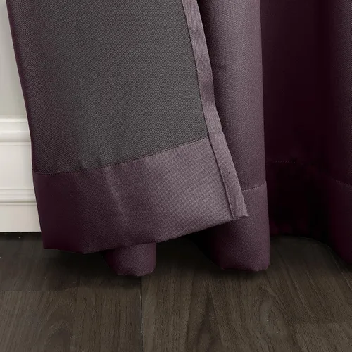 Vista 3 de Sun Zero Barrow - Cortina con ojales y eficiencia energética, un solo panel Morado ciruela
