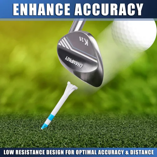 Vista 7 de CHAHMPKEY Premium 3-Prong Plastic Golf Tees 3-1/4" 120 or 100 Pack- 40% Reduced Ball Contact with High Stability and Long Distance Performance Golf