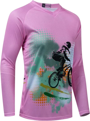 Vista 7 de Camiseta de manga larga MTB para mujer, camiseta de motocross de montaña, motocross, ciclismo, BMX, motocicleta, pesca, carreras