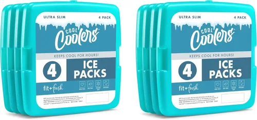 Vista 12 de Enfriadores Cool de Fit + Fresh, Paquetes de Hielo Delgados Reutilizables y Duraderos, Paquetes Fríos para Loncheras, Paquetes de Hielo para Bolsas