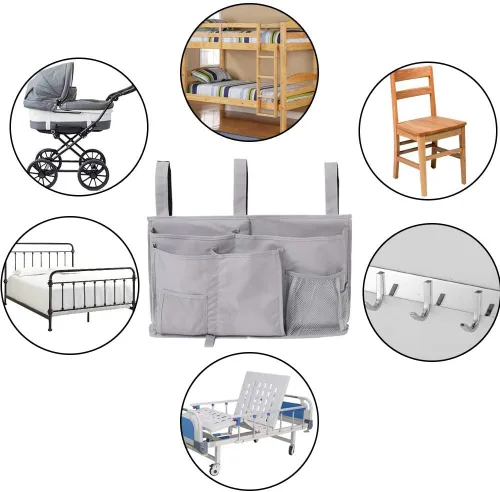 Vista 7 de Organizador para literas - Organizador de almacenamiento para cabecera con bolsillo, organizador colgante para campamento, dormitorio, habitación