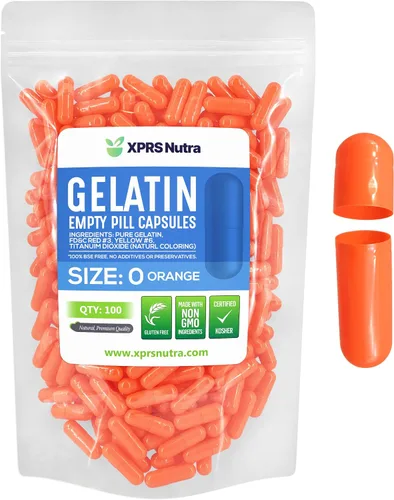 Vista 36 de XPRS Nutra Size 0 Empty Capsules - 100 Count Empty Gelatin Capsules - Pills DIY Capsule Filling - Pure Bovine Pill Gel Caps for Do-It-Yourself