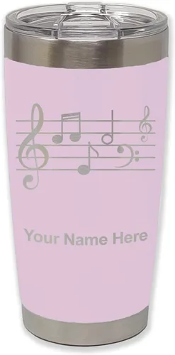 Vista 21 de LaserGram Vaso aislado al vacío de 20 onzas, personal de música, grabado personalizado incluido (negro)