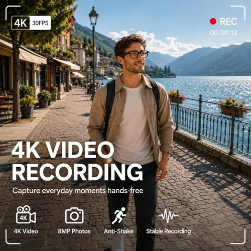 Vista 6 de Gafas inteligentes Ai con cámara y audio Bluetooth, grabación