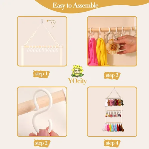 Vista 4 de YOcity Soporte Organizador de Diademas para Niñas Bebés Diademas Accesorios para el Cabello Organizador de Lazos para el Cabello Almacenamiento